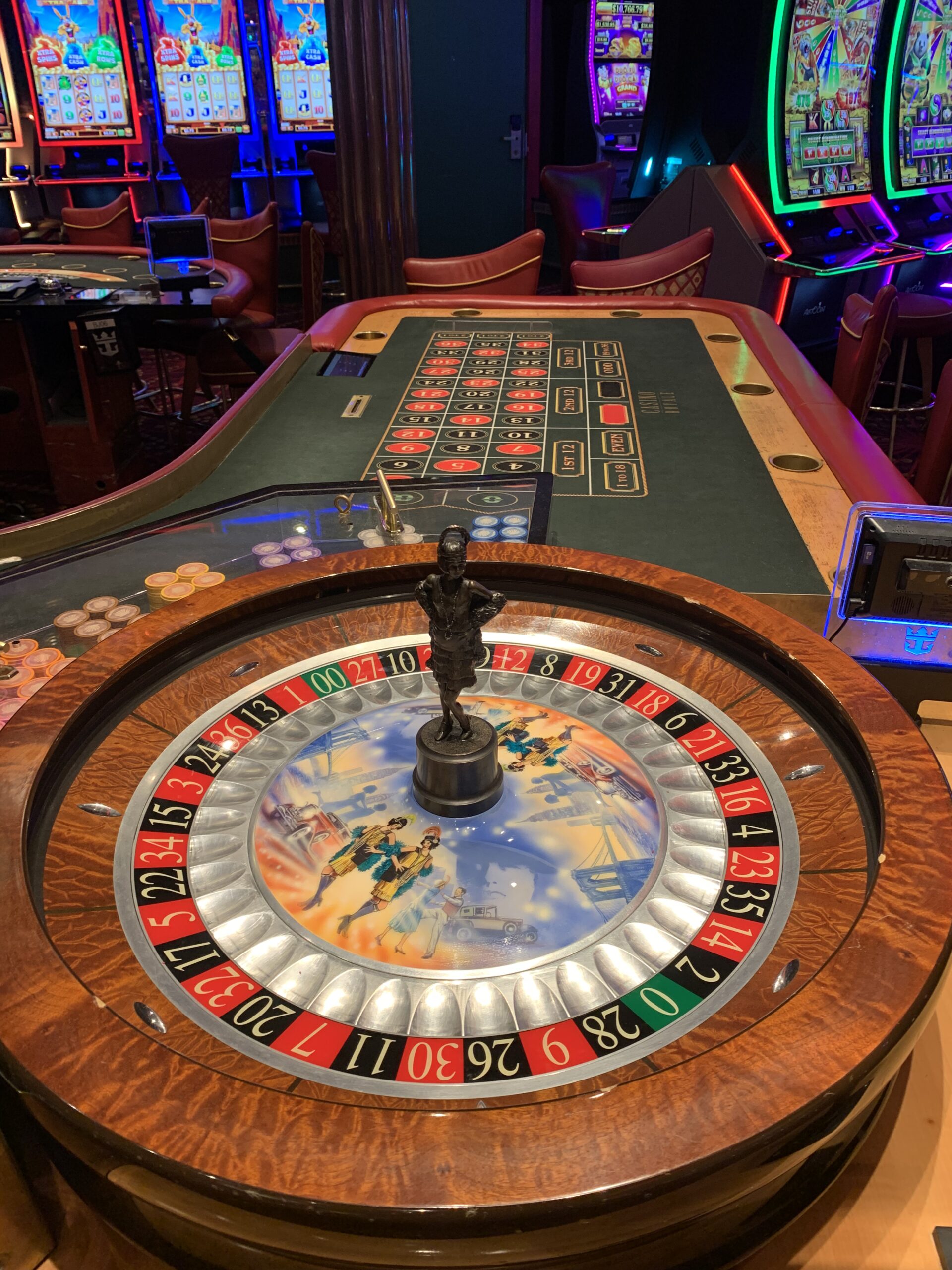 an image of a roulette table and wheel